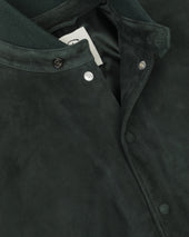 Voyd padded bomber jacket in suede leather. Green - Verdone