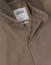 Voyd padded bomber jacket in suede leather. Green - Soldier