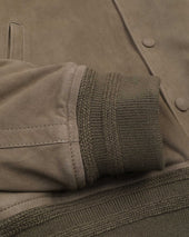Voyd padded bomber jacket in suede leather. Green - Soldier