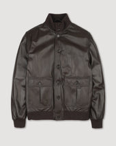 Goose down padded Valstarino in nappa leather. Brown - Caffè