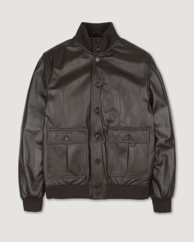 Goose down padded Valstarino in nappa leather. Brown - Caffè