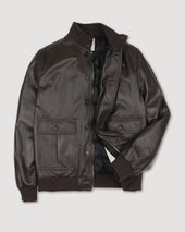 Goose down padded Valstarino in nappa leather. Brown - Caffè