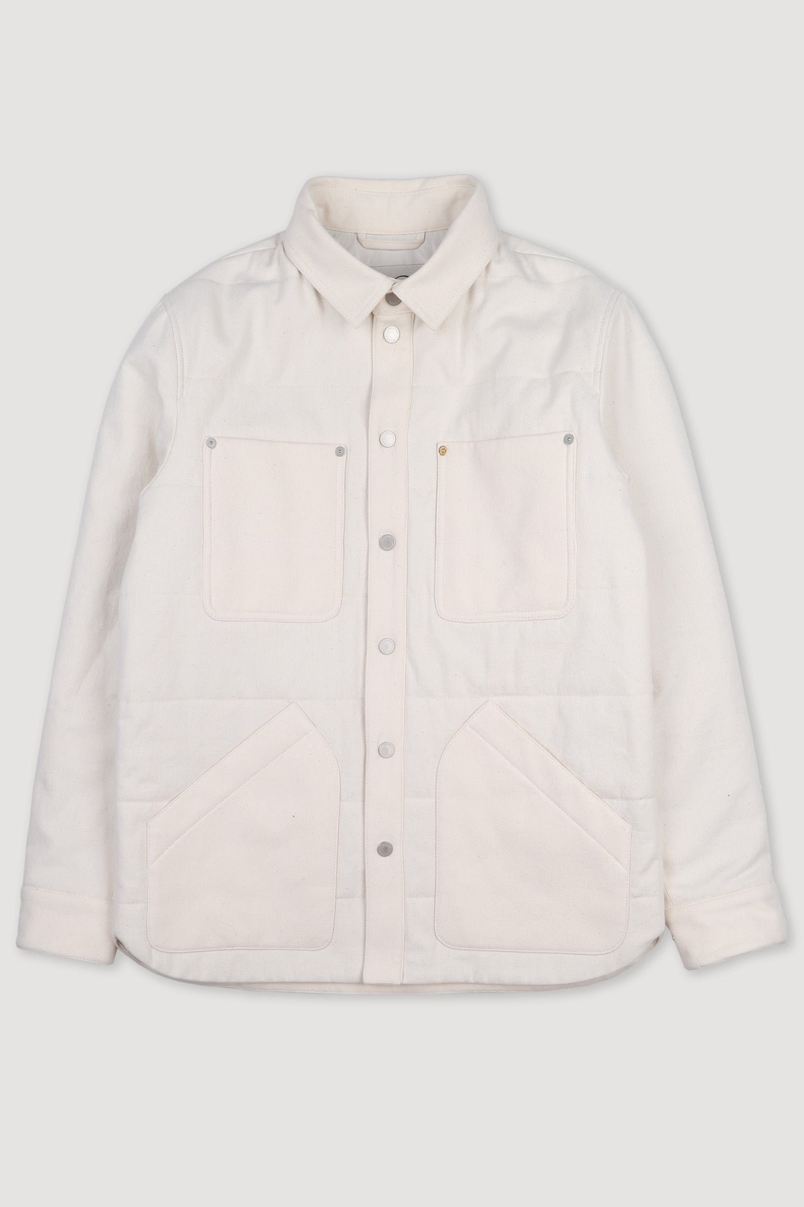Padded Overshirt In Cotton Drill Cream
