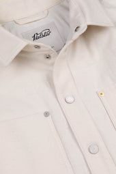 Padded overshirt in cotton drill. Cream - Ecru