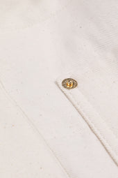 Padded overshirt in cotton drill. Cream - Ecru
