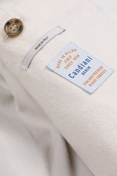 Padded overshirt in cotton drill. Cream - Ecru