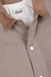 Peter padded work jacket in cotton drill with suede collar. Beige - Coloniale