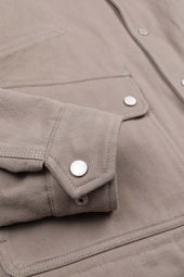 Peter padded work jacket in cotton drill with suede collar. Beige - Coloniale