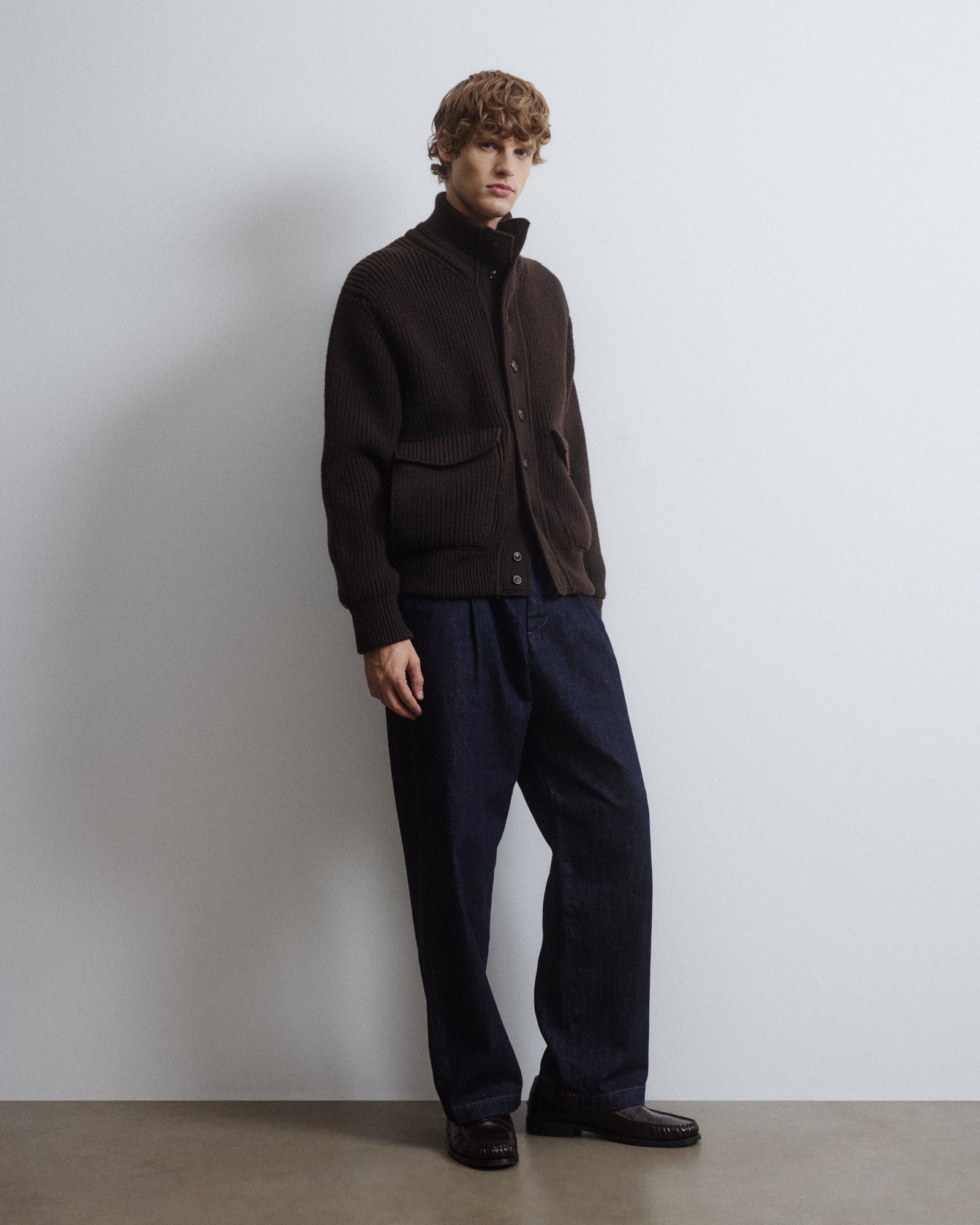 Knitted Valstarino Jacket In Pure Virgin Wool Crafted In A Half English Rib Stitch And Fully Lined Castagno