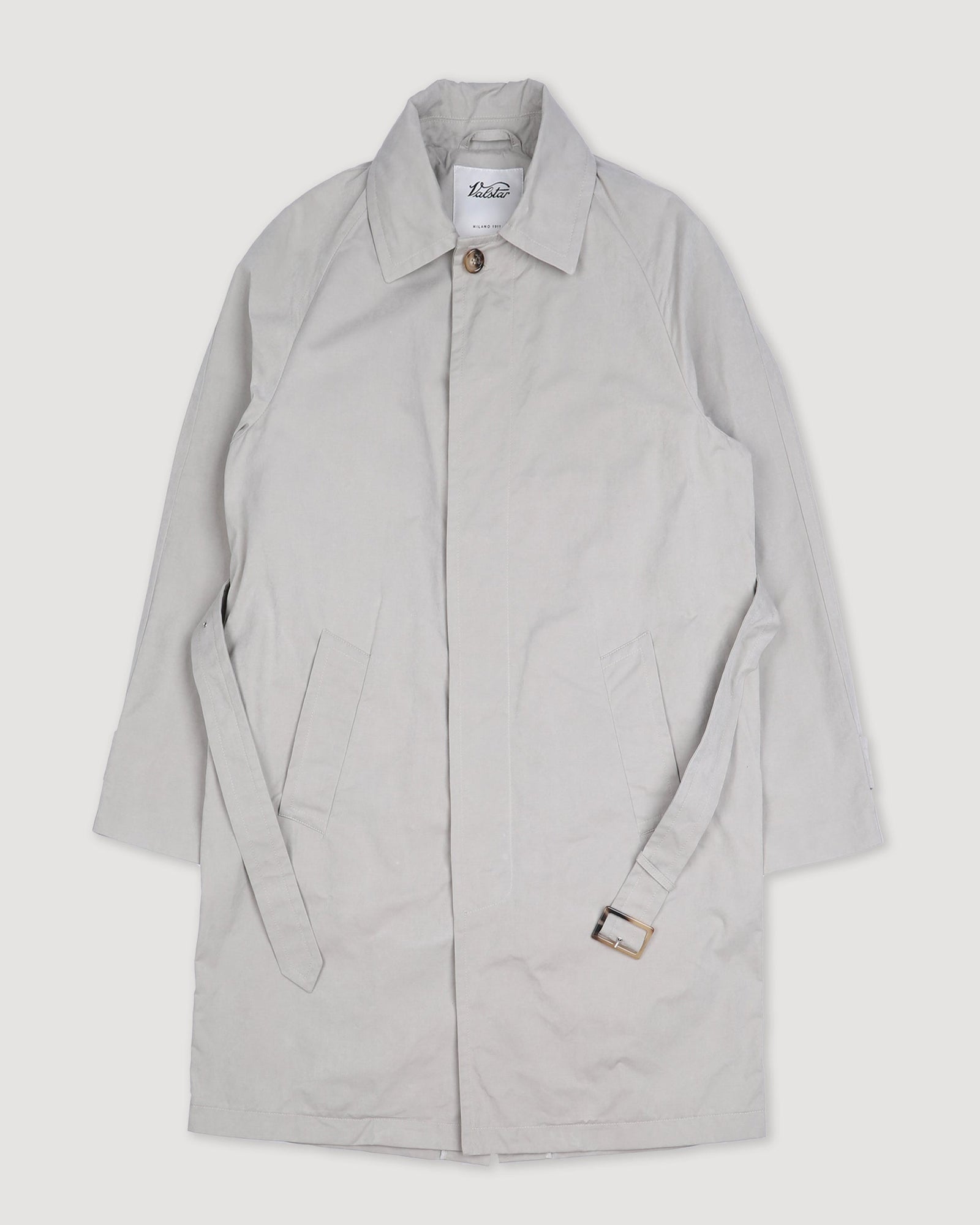 Humphrey Trench Coat In A Water Repellent Waxed Cotton Blend Fabric Ghiaia