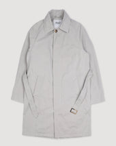 Humphrey trench coat in a water repellent waxed cotton blend fabric. Grey - Ghiaia