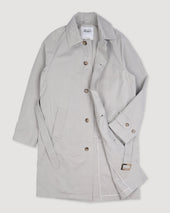Humphrey trench coat in a water repellent waxed cotton blend fabric. Grey - Ghiaia