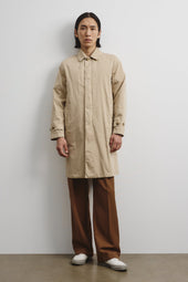 Torino unlined trench coat in cotton-nylon fabric. Beige - Sable