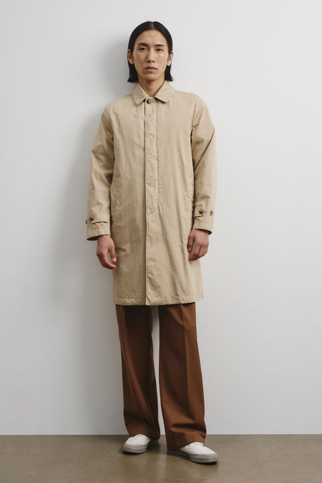 Torino unlined trench coat in cotton-nylon fabric. Beige - Sable