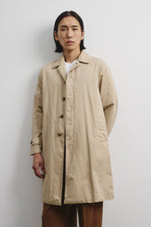 Torino unlined trench coat in cotton-nylon fabric. Beige - Sable