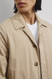 Torino unlined trench coat in cotton-nylon fabric. Beige - Sable