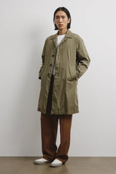 Torino unlined trench coat in cotton-nylon fabric. Green - Soldier