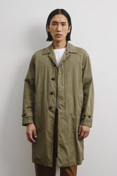 Torino unlined trench coat in cotton-nylon fabric. Green - Soldier