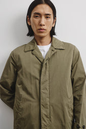 Torino unlined trench coat in cotton-nylon fabric. Green - Soldier