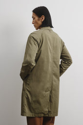 Torino unlined trench coat in cotton-nylon fabric. Green - Soldier