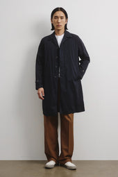 Torino unlined trench coat in cotton-nylon fabric. Blue - Navy