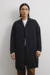 Torino unlined trench coat in cotton-nylon fabric. Blue - Navy