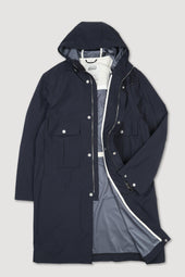 Gardiner parka in 3 layer microfiber, waterproof. - Navy