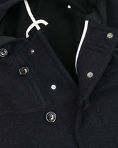Camus montgomery in herringbone alpaca-wool felt. Blue - Blu/Nero