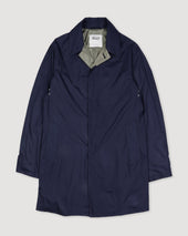 Milano packable raincoat in water repellent microfiber, lined. Blue - Navy