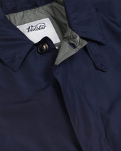 Milano packable raincoat in water repellent microfiber, lined. Blue - Navy