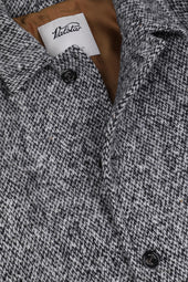 Vittorio lined overcoat in broken twill virgin wool fabric. Grey - Grey