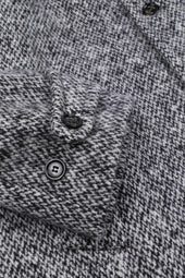 Vittorio lined overcoat in broken twill virgin wool fabric. Grey - Grey