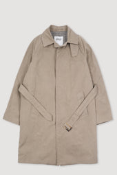 Humphrey trench coat in a water repellent waxed cotton blend fabric. Beige - Farro