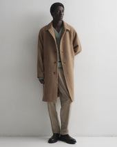 Vittorio Overcoat In Casentino Fabric Lined Beige Rovere