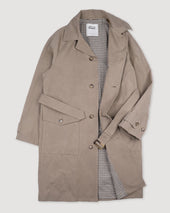 Grant Trench Coat In A Water Repellent Waxed Cotton Blend Fabric Beige Farro
