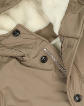 Norge Parka in waterproof microfiber fabric with a wool–cotton blend fur. Beige - Avana