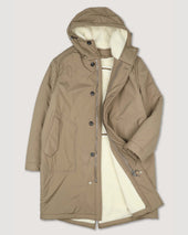 Norge Parka in waterproof microfiber fabric with a wool–cotton blend fur. Beige - Avana