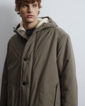 Norge Parka in waterproof microfiber fabric with a wool–cotton blend fur. Green - Cappero