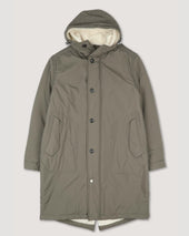 Norge Parka in waterproof microfiber fabric with a wool–cotton blend fur. Green - Cappero