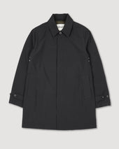 Milano packable raincoat in water-proof technical microfiber fabric, lined - Black