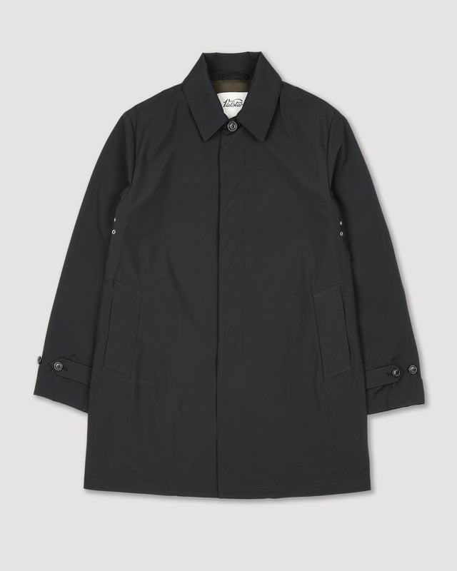 Milano packable raincoat in water-proof technical microfiber fabric, lined - Black