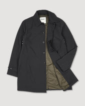 Milano packable raincoat in water-proof technical microfiber fabric, lined - Black