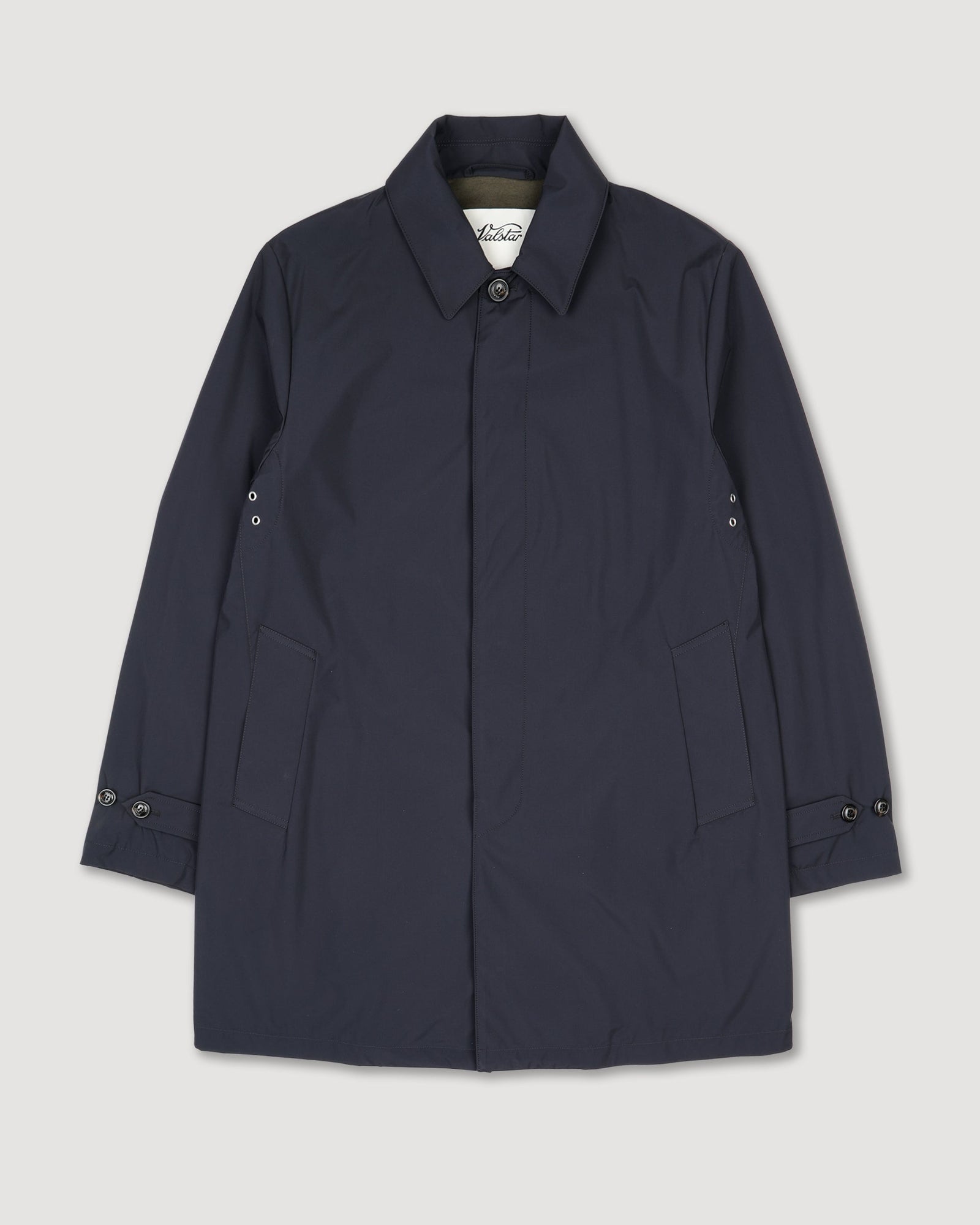 Milano Packable Raincoat In Water Proof Technical Microfiber Fabric Lined Blue