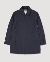 Milano packable raincoat in water-proof technical microfiber fabric, lined. Blue - Navy