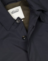 Milano packable raincoat in water-proof technical microfiber fabric, lined. Blue - Navy