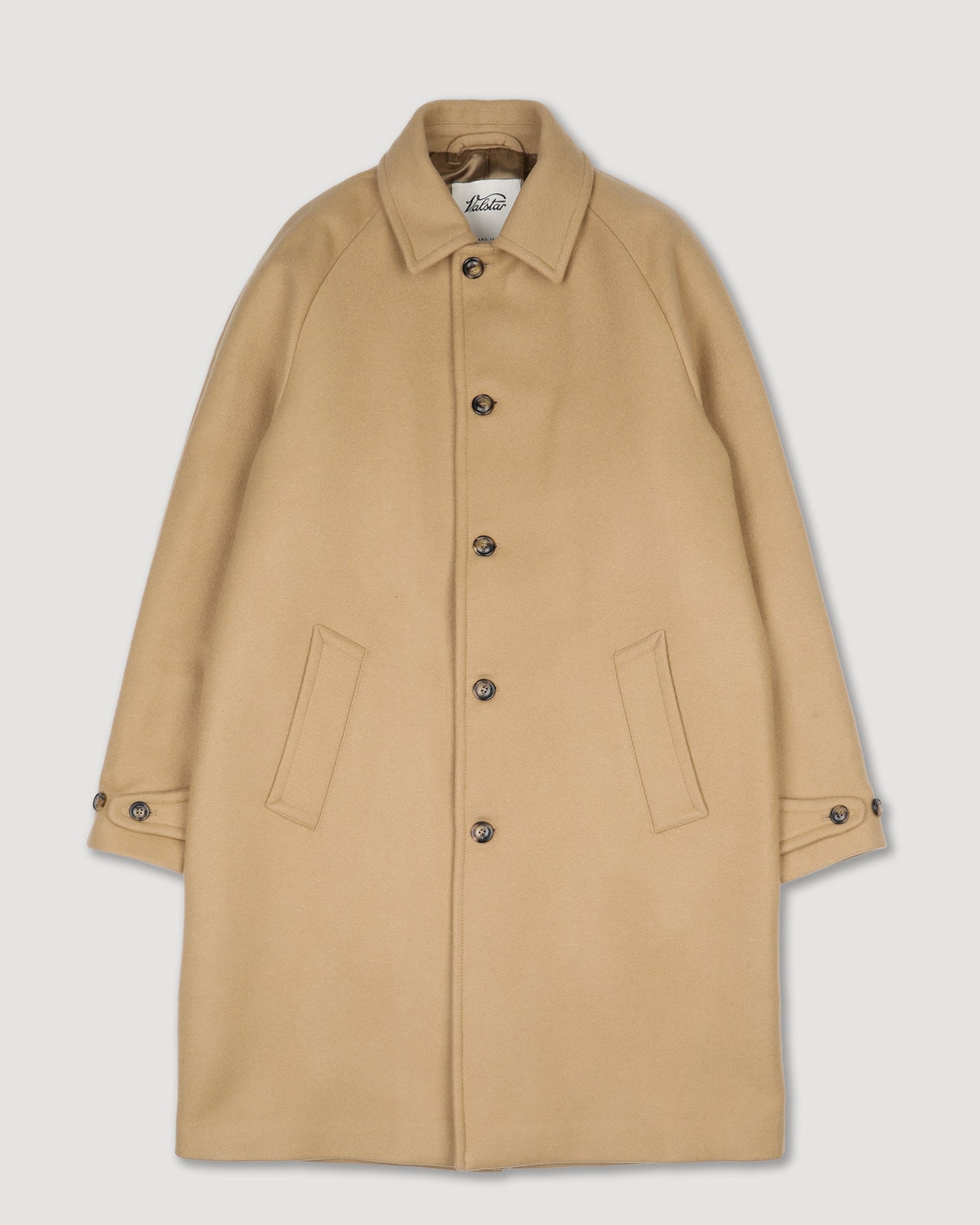 Vittorio Lined Overcoat In Virgin Wool Felt Beige