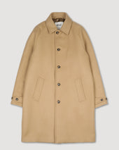 Vittorio lined overcoat in virgin wool felt. Beige - Camel