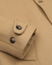 Vittorio lined overcoat in virgin wool felt. Beige - Camel