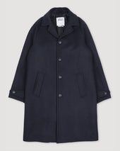Vittorio lined overcoat in virgin wool felt. Blue - Navy