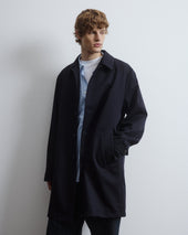 Joyce lined coat in combed pure virgin wool twill, water-repellent. Blue - Navy